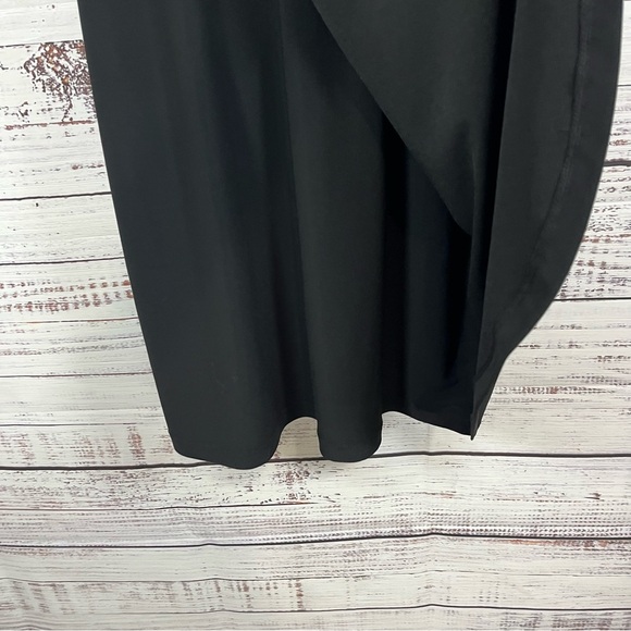 Dress Barn Black Ruched Elboe Sleeve Tulip Hem Formal Dress - Picture 5 of 14